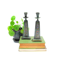 Enameled Brass Candlesticks from Israel
