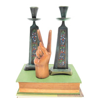 Enameled Brass Candlesticks from Israel