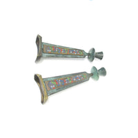 Enameled Brass Candlesticks from Israel