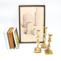 Set of 3 Brass Moroccan Candlesticks