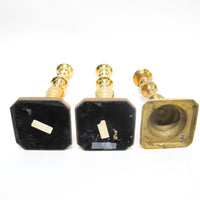 Set of 3 Brass Moroccan Candlesticks