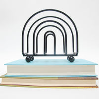 Black Midcentury Rainbow Shaped Metal Organizer with Nubby Legs