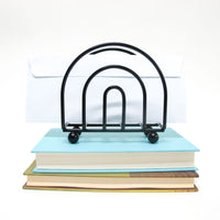 Black Midcentury Rainbow Shaped Metal Organizer with Nubby Legs