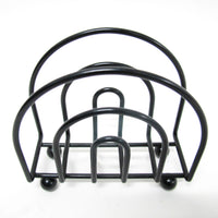 Black Midcentury Rainbow Shaped Metal Organizer with Nubby Legs