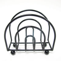Black Midcentury Rainbow Shaped Metal Organizer with Nubby Legs