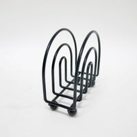 Black Midcentury Rainbow Shaped Metal Organizer with Nubby Legs