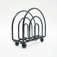 Black Midcentury Rainbow Shaped Metal Organizer with Nubby Legs