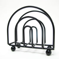 Black Midcentury Rainbow Shaped Metal Organizer with Nubby Legs