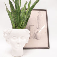 White Ceramic Womans Face Vase C. Mallorca Felanitx Pottery