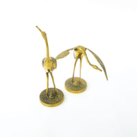 Set of two Brass Crane Sculptures