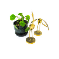 Set of two Brass Crane Sculptures