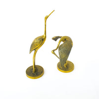 Set of two Brass Crane Sculptures