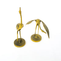 Set of two Brass Crane Sculptures