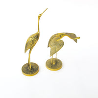 Set of two Brass Crane Sculptures