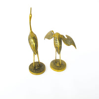 Set of two Brass Crane Sculptures