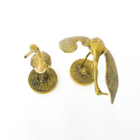Set of two Brass Crane Sculptures