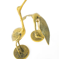 Set of two Brass Crane Sculptures