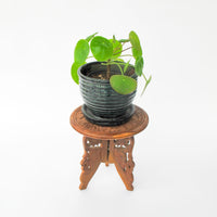 Small Teak Table with White Shell Inlay