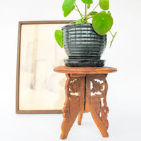 Small Teak Table with White Shell Inlay