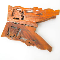 Small Teak Table with White Shell Inlay