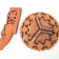 Large Teak Table with Lattice Detailing