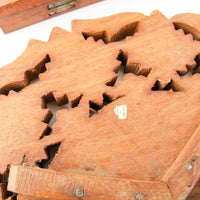 Large Teak Table with Lattice Detailing