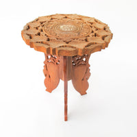 Large Teak Table with Lattice Detailing