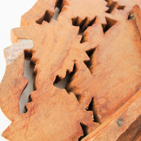 Large Teak Table with Lattice Detailing