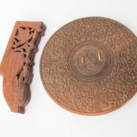 Medium Teak Table with Taj Mahal Detailing