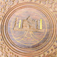 Medium Teak Table with Taj Mahal Detailing