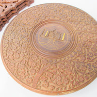 Medium Teak Table with Taj Mahal Detailing