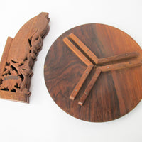 Medium Teak Table with Taj Mahal Detailing