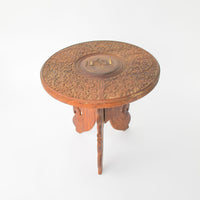 Medium Teak Table with Taj Mahal Detailing