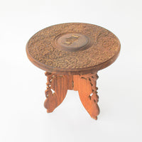 Medium Teak Table with Taj Mahal Detailing