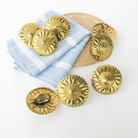 Set of 8 Brass Sunflower Napkin Holders