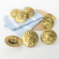 Set of 8 Brass Sunflower Napkin Holders