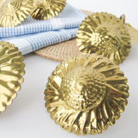 Set of 8 Brass Sunflower Napkin Holders