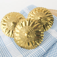 Set of 8 Brass Sunflower Napkin Holders