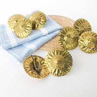 Set of 8 Brass Sunflower Napkin Holders