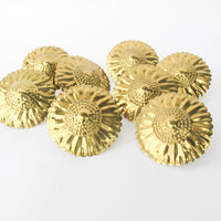 Set of 8 Brass Sunflower Napkin Holders