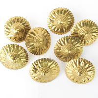 Set of 8 Brass Sunflower Napkin Holders