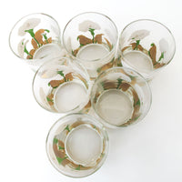 Set of 6 Culver Lilly glasses with Brass Bamboo Holder