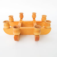 Kriss Cross Wood Swedish Candlestick Holders