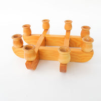 Kriss Cross Wood Swedish Candlestick Holders