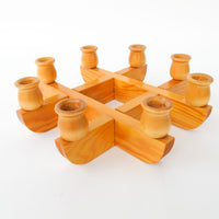 Kriss Cross Wood Swedish Candlestick Holders