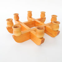 Kriss Cross Wood Swedish Candlestick Holders