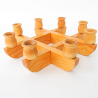 Kriss Cross Wood Swedish Candlestick Holders