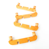 Kriss Cross Wood Swedish Candlestick Holders