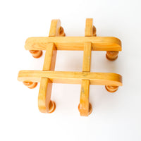 Kriss Cross Wood Swedish Candlestick Holders