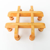 Kriss Cross Wood Swedish Candlestick Holders